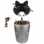 Carcaça polar c/ bob. camp. e porta-esc. 24V Bosch Scania 124 série P/R/T