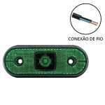 Lanterna lateral delimitadora LED 24V oval 120x46mm verde lado direito/esquerdo com conexão de fio universal unipoint original Facchini Gotti Rossetti São Pedro Schiffer