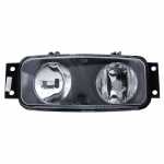Farol auxiliar duplo de milha (longo alcance) e antineblina lado esquerdo com lente de vidro para lâmpada H1 Scania S4 R114