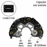 Retificador do alternador 90A Bosch KCB1 Chevrolet GM S10 Fiat-Allis retroescavadeira New Holland trator - ligações