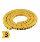 Número 3 - Pacote anilha gravada identificador marcador de fios e cabos 0.75mm até 4mm