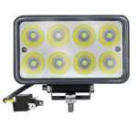 Farol auxiliar LED retangular 151 x 90 mm com 8 LEDs cor branca 9-36V DC 6500-7000K impermeável IP67 universal para máquinas agrícolas e diversos veículos