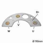 Retificador do alternador 30A / 35A / 40A / 55A Bosch / Wapsa AK / AR Ford Belina Corcel II Del Rey Pampa Massey Ferguson trator Volkswagen caminhão com motor MWM (sem triodo) - ligações