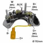 Retificador do alternador 70A Lucas Indiel Prestolite Nissan Primera - ligações