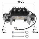 Retificador do alternador 55A Iskra AAK Massey Ferguson trator MF MX - ligações