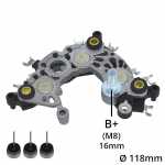 Retificador do alternado 90A / 110A / 120A Bosch B5 Fiat Ducato Iveco Daily Mercedes-Benz Sprinter Nissan March Versa Peugeot Boxer Renault Clio Duster Kangoo Logan Mégane Sandero Symbol Volkswagen CrossFox Gol Saveiro SpaceCross SpaceFox Up! Voyage G5