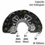 Retificador do alternador 200A Bosch E10 John Deere colheitadeira trator - ligações