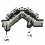Retificador do alternador 95A Iskra / Letrika AAK JCB empilhadeira manipulador telescópico mini pá carregadeira retroescavadeira rolo compactador Mecalac Palazzani caminhão-betoneira TM05 máquina projeção concreto IS26