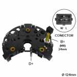 Retificador do alternador 120A Bosch NC Seat Alhambra Volkswagen Golf G3 Jetta Passat Transporter California Caravelle Multivan - ligações