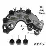 Retificador do alternador 90A / 100A Valeo SG9B Ford Ecosport Fiesta (com motores Supercharger e Zetec RoCam) - ligações