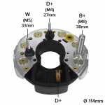 Retificador do alternador 30A / 35A Bosch K1 Mercedes-Benz 709 809 - ligações