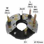Retificador do alternador 80A / 90A Bosch Ford Bronco Mercedes-Benz - ligações