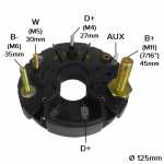 Retificador do alternador 110A / 135A Bosch N1 Case colheitadeira trator New Holland colheitadeira (com 8 diodos) - ligações