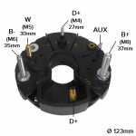 Retificador do alternador 80A Bosch N1 Volvo FL611 FL614 FL617 - ligações