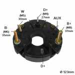 Retificador do alternador 55A / 80A / 90A / 100A Bosch N1 Iveco EuroCargo EuroTech Mercedes-Benz OF1113 OH1113 Volvo NL10 NL12 EDC B12 - ligações