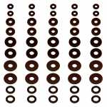 Kit de arruelas lisas de celeron (4, 5, 6, 8 e 10 mm)