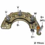 Retificador do alternador 90A Poong Sung Hyundai Tucson KIA Sportage - ligações