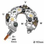 Retificador do alternador 120A Denso Ford Focus Volvo C60 S40 V50 - ligações