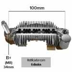 Retificador do alternador 65A / 90A Mitsubishi Pajero - ligações