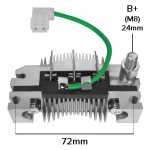 Retificador do alternador 85A Magneti Marelli Fiat - ligações