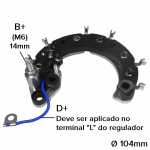 Retificador do alternador 95A Magneti Marelli A127I Fiat Palio Punto Tempra Tipo Land Rover 220 420 620 820 Discovery - ligações