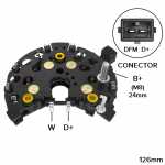 Retificador do alternador 115A / 120A Bosch NC Seat Cordoba Volvo 850 C70 S70 V70 - ligações