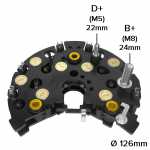 Retificador do alternador 143A Bosch NC Mercedes-Benz Classe CL CLK E ML S SL V Vito - ligações
