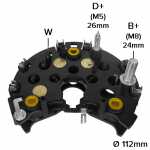 Retificador do alternador 70A Bosch KC Audi 80 Volkswagen Golf - ligações