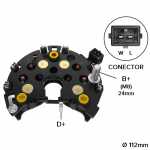 Retificador do alternador 90A Bosch KC Seat Cordoba Ibiza Inca Volkswagen Golf Passat - ligações
