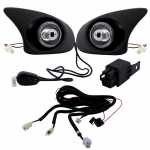 Kit farol auxiliar de milha (longo alcance) com lente de vidro para lâmpada H3 com botão interruptor e chicotes Chevrolet GM Celta