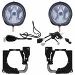 Kit farol auxiliar de milha (longo alcance) com lente de vidro para lâmpada H1 sem soquete com botão interruptor universal Fiat Palio G5