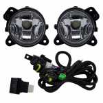 Kit farol auxiliar de milha (longo alcance) com lente de vidro para lâmpada HB4 com botão interruptor e chicote Volkswagen Saveiro G6