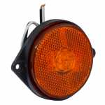 Lanterna delimitadora lateral âmbar redonda LED bivolt lado direito/esquerdo Ø 66mm universal