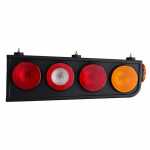 Conjunto de lanterna traseira tricolor (âmbar / cristal / vermelha) de LED bivolt com lanterna lateral lado direito universal