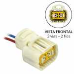 Chicote / conector 2 vias com 2 terminais fêmea para lâmpada H16 PSX24W (PG20/7)