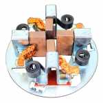 Porta-escovas 12V 9 x 36 x 18 mm para motor de partida Bosch JE Ford Cargo Mercedes-Benz