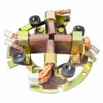 Porta-escovas 24V 10.7 x 36.7 x 24.5 mm para motor de partida Delco 42MT Caterpillar Clark Terex