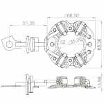 Porta-escovas 12V 5 x 10.6 x 12.5 mm para motor de partida Mitsubishi Colt Lancer Space Runner Wagon Hyundai Accent i30 Sonata - desenho técnico