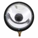 Farol principal redondo diâmetro 157mm lado direito/esquerdo com lente de vidro para lâmpada H5 (assimétrica/assimétrico) com adaptador para lâmpada H1 CBT Ford trator universal